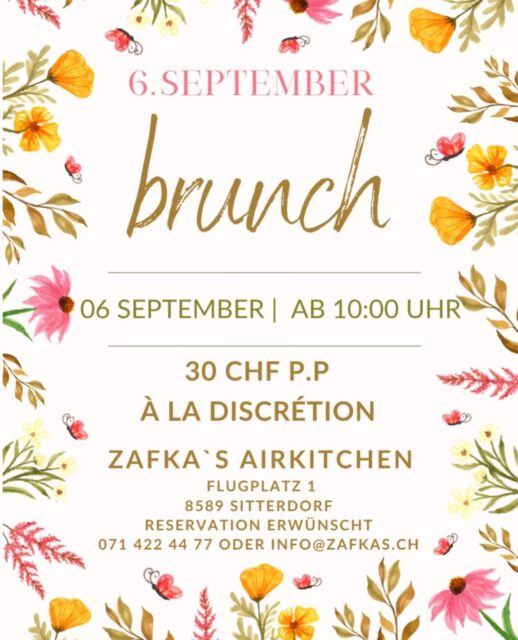 Brunch time 🥳♥️✈️ Wir freuen uns auf euch 💐♥️